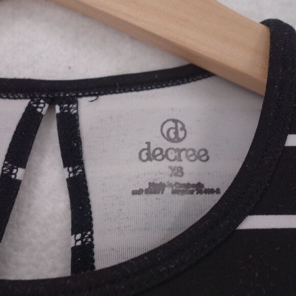 DECREE Black and White Stripe Tank Crop Halter Top Size XS - Picture 2 of 5